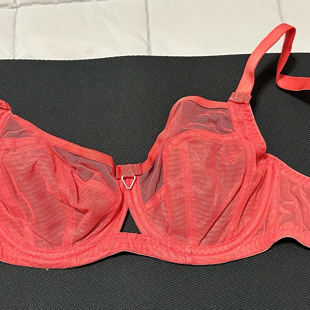 Curvy Kate Victory Side Support Lace Bra, 30DD Papaya